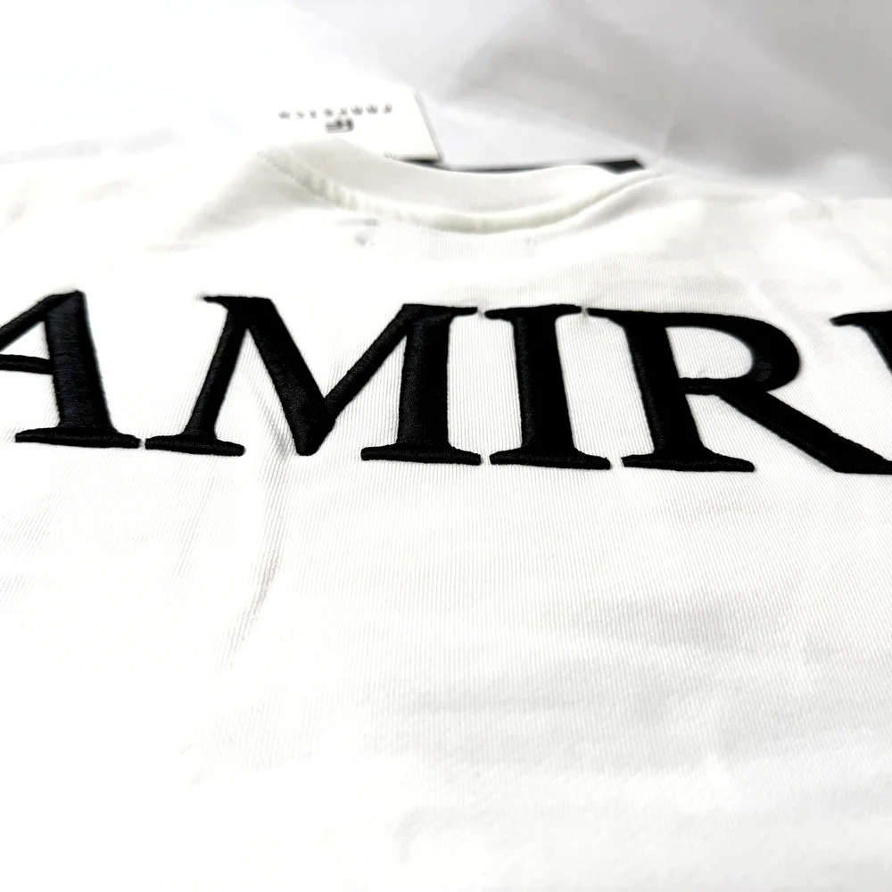 AMIRI White Crewneck Sweater with Black Logo - Picture 5 of 5